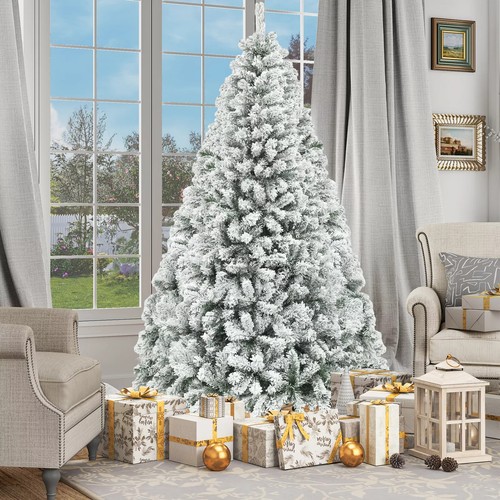 Snow flocked christmas tree - snow,