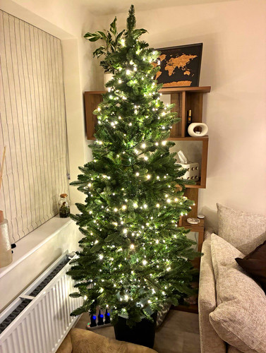 7ft artificial pre lit - pre-lit, green