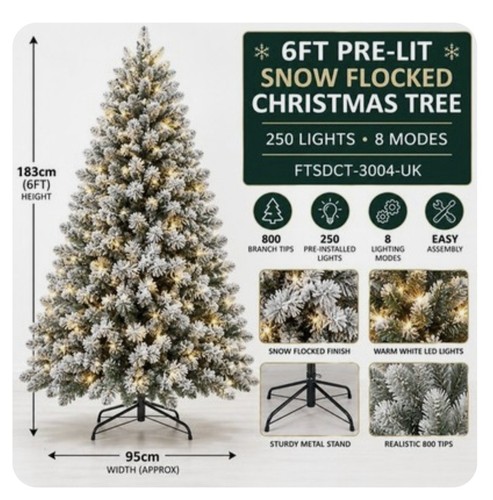 6ft pre lit - 6ft, pre-lit