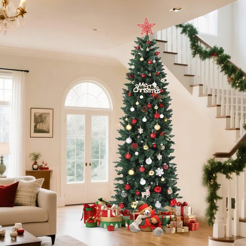 Christmas tree pre lit slim - christmas,