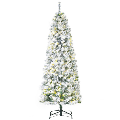6ft prelit snow flocked - prelit,