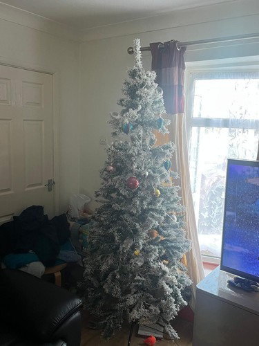 7ft snow flocked christmas - 7ft,