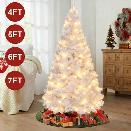 White 7ft christmas tree - white,