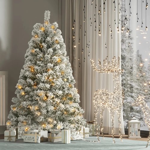 Snow flocked christmas tree - flocked,