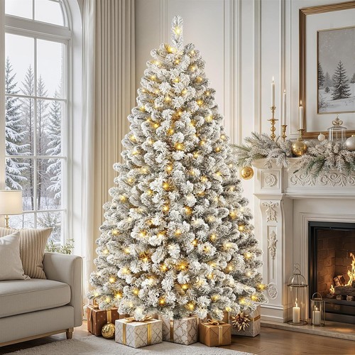 7ft pre lit christmas tree - lit,