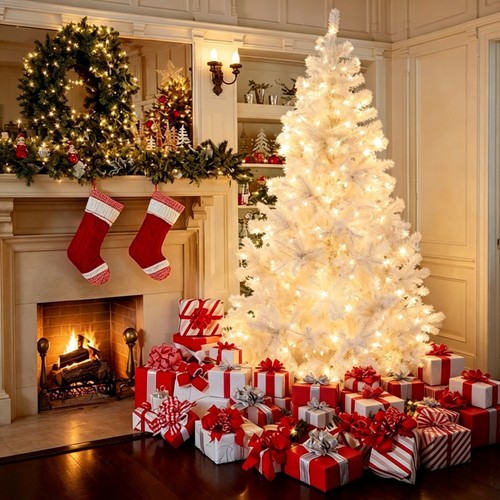 7ft white christmas tree - white,