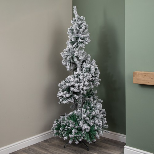 7ft spiral snow flocked - spiral,