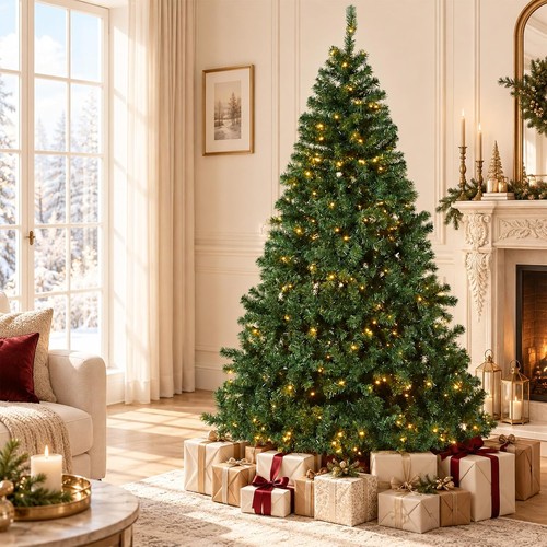 Green christmas tree pre - tree, pre-lit