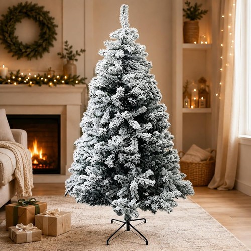 7ft snow flocked green - 7ft,