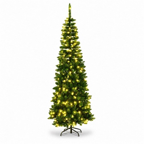 Slim pre lit christmas tree - lit,